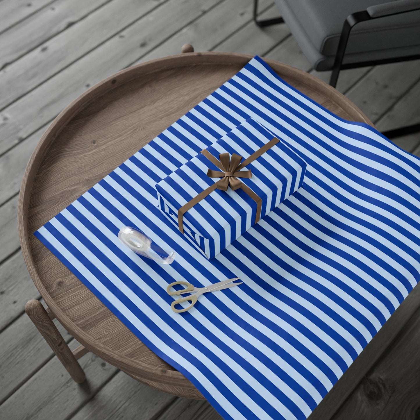 Blue Elegance – Sophisticated Striped Wrap