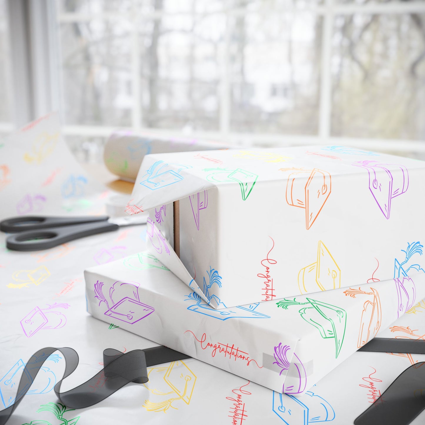 Rainbow Congratulations Wrapping Paper
