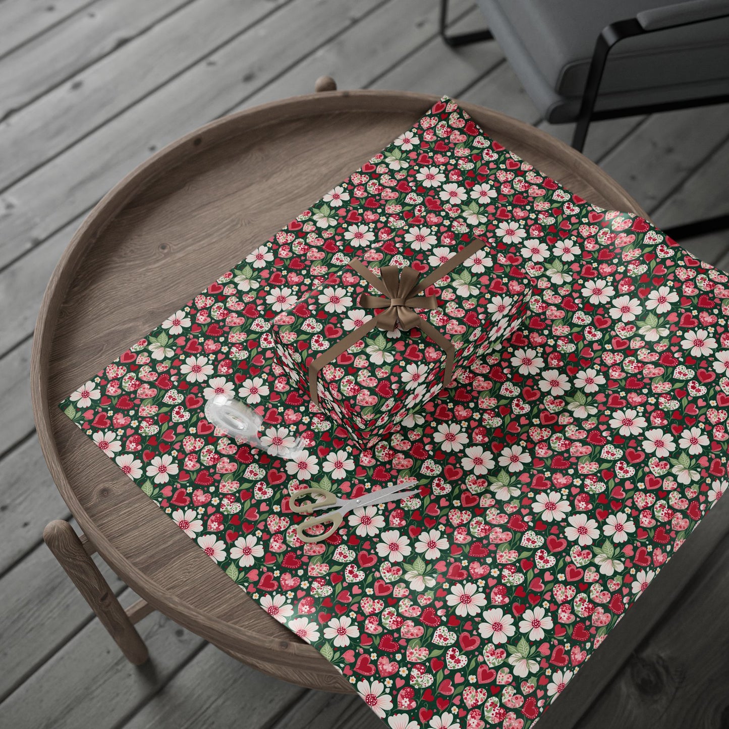 Flora & Heart Wrapping Paper,