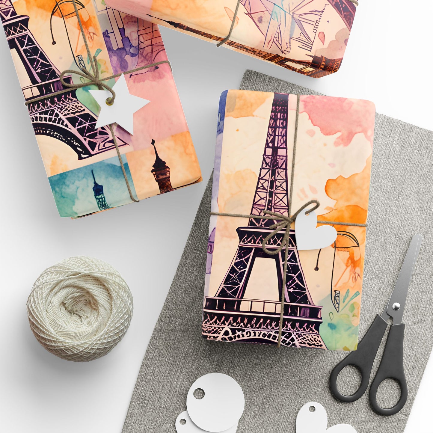 Vintage Paris Eiffel Tower Pastel Background