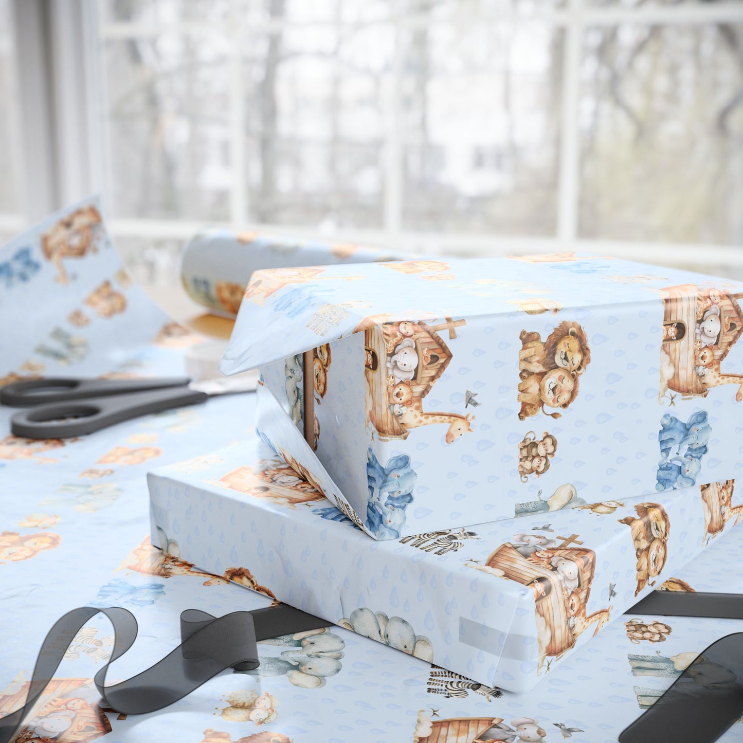 Noah's Ark Childrens Gift Wrap