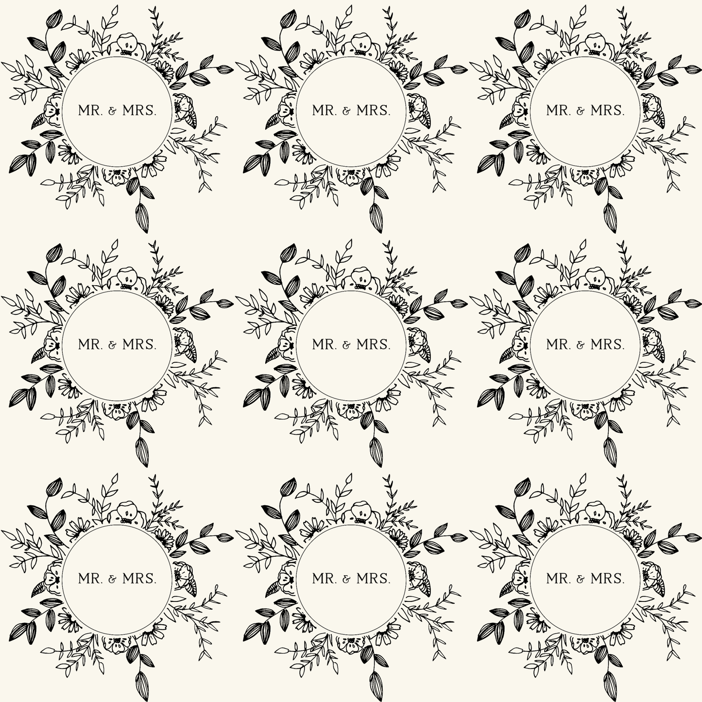 Mr. & Mrs. Black and White Wrapping Papers