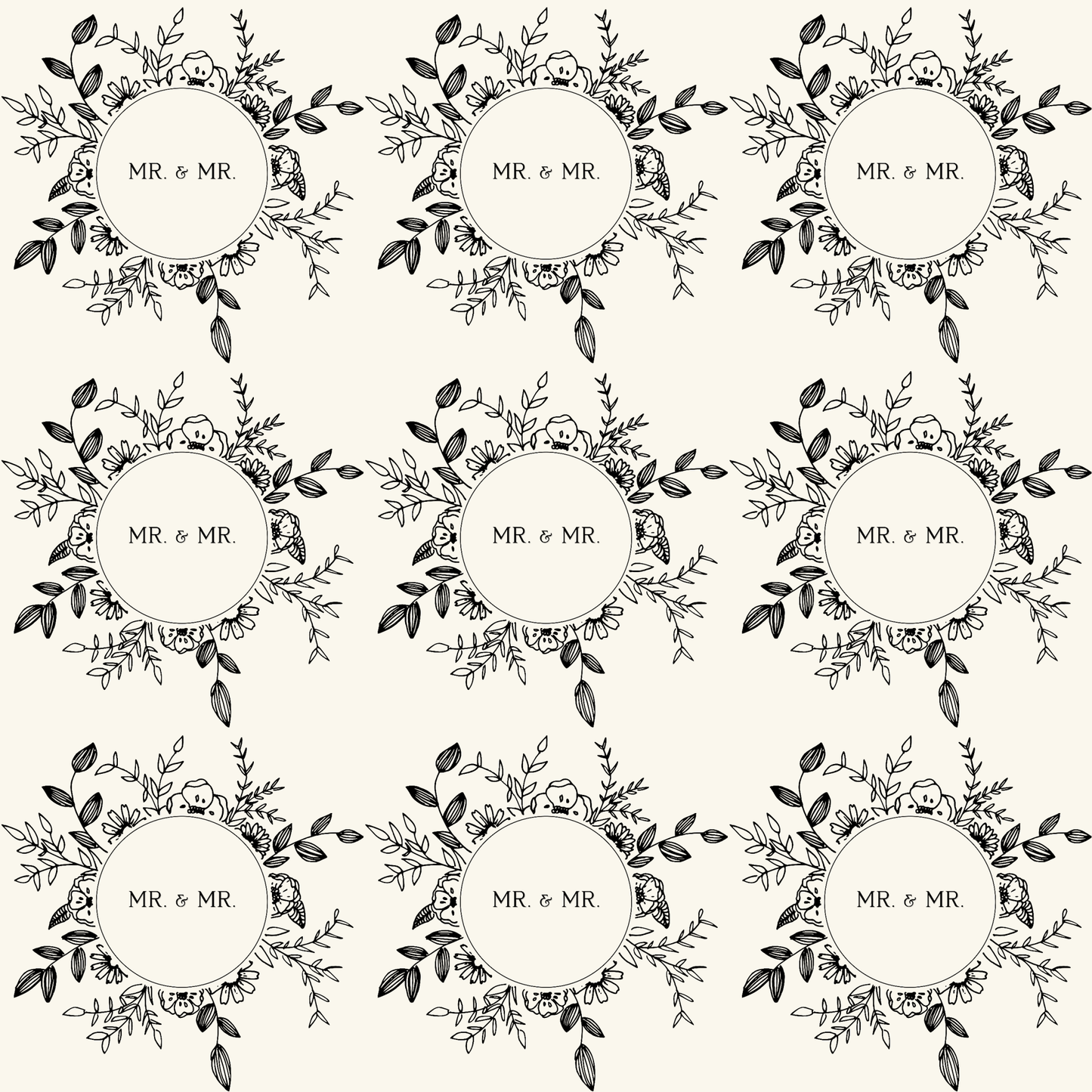 Mr. & Mr. Gift Wrapping Paper in Black & White