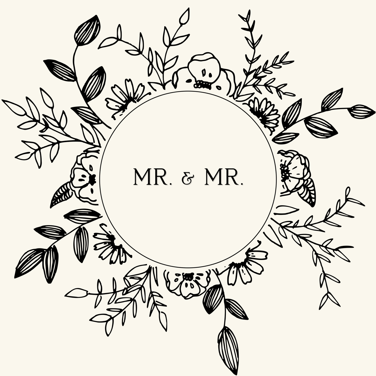 Mr. & Mr. Gift Wrapping Paper in Black & White