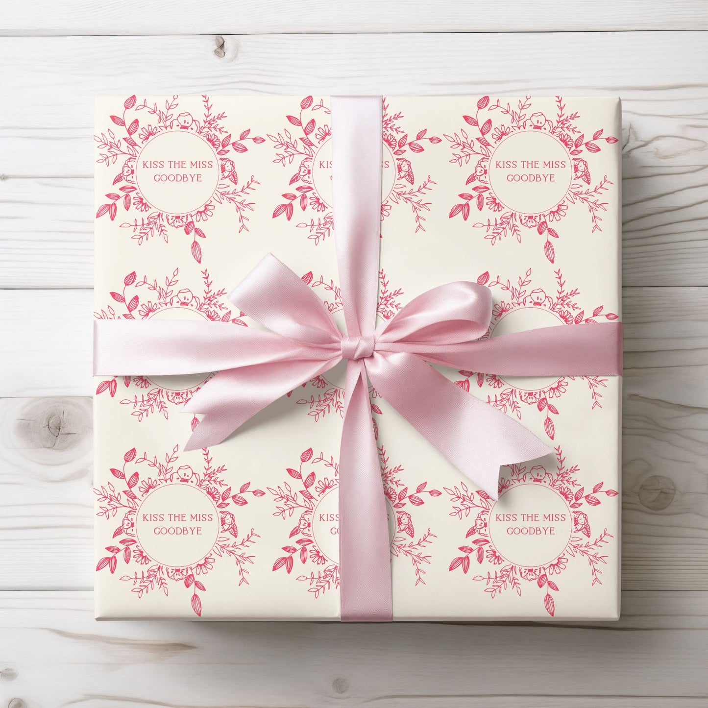 Kiss the Miss Goodbye, Bachelorette Wrapping Paper