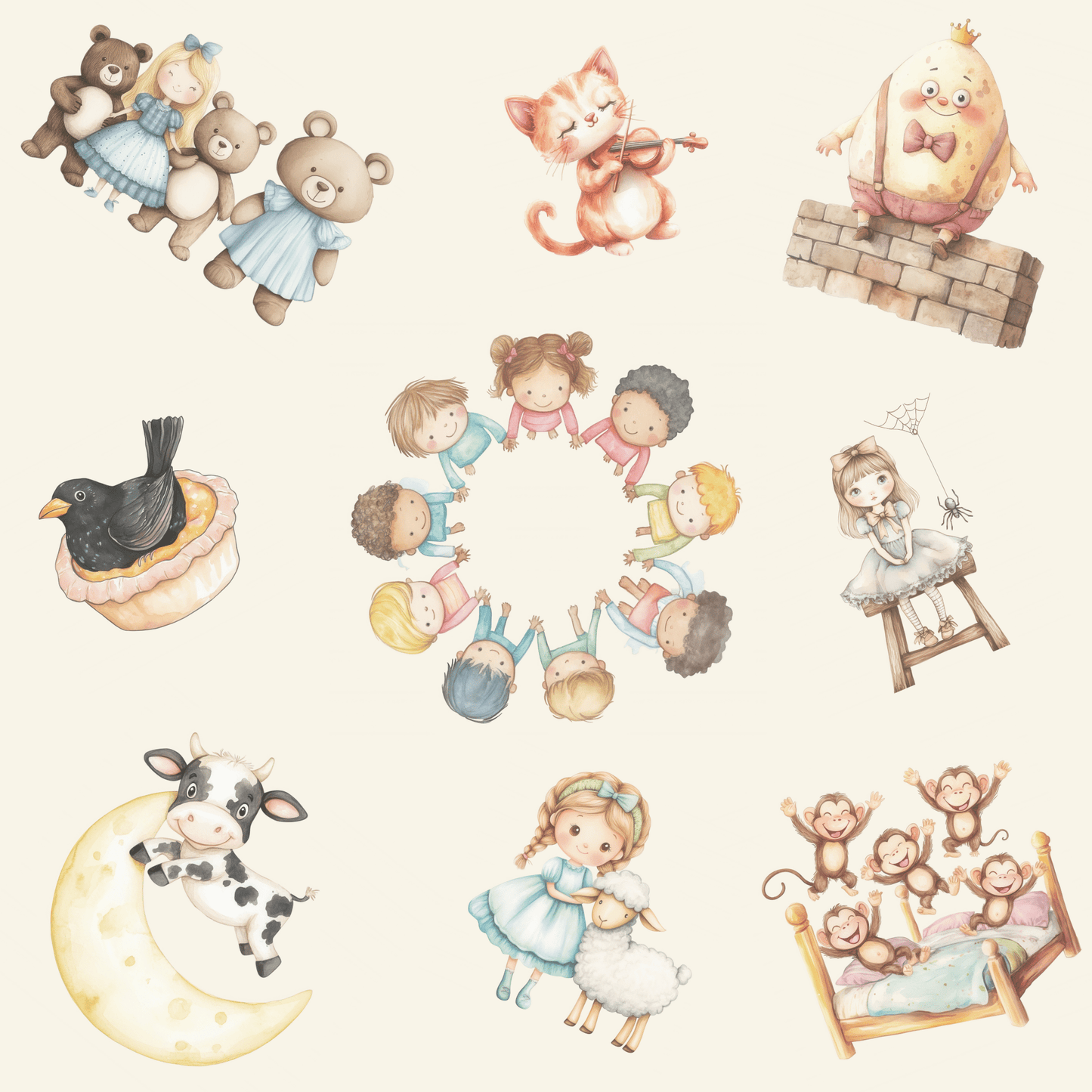 Whimsical Nursery Rhymes Wrapping Paper
