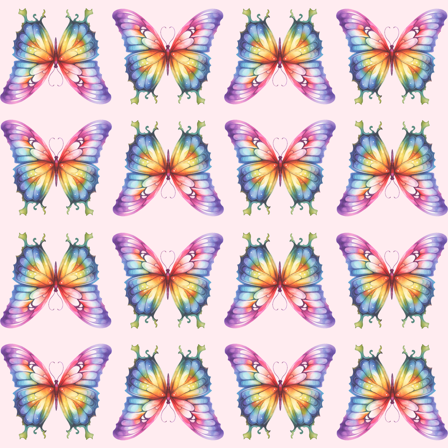 Colorful Rainbow Butterfly Wrapping Paper