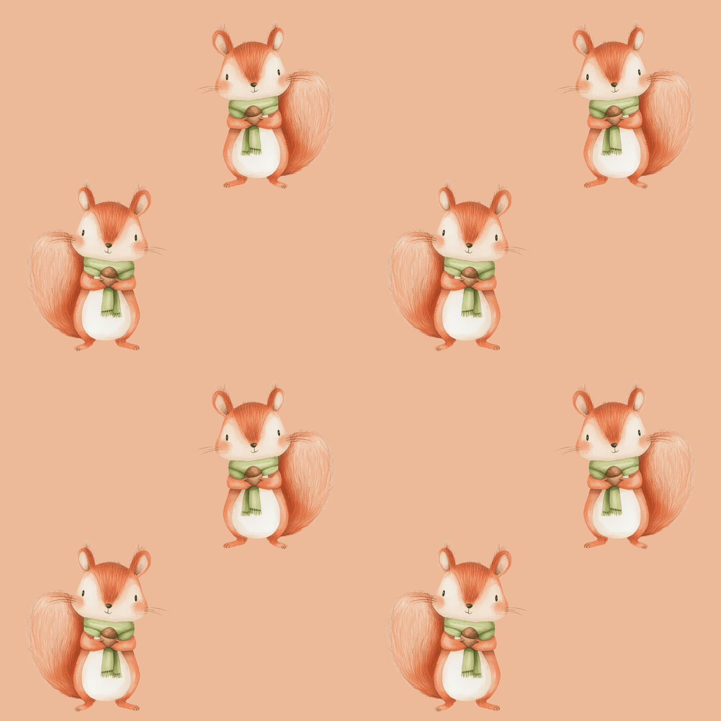 Orange Squirrel Wrapping Paper