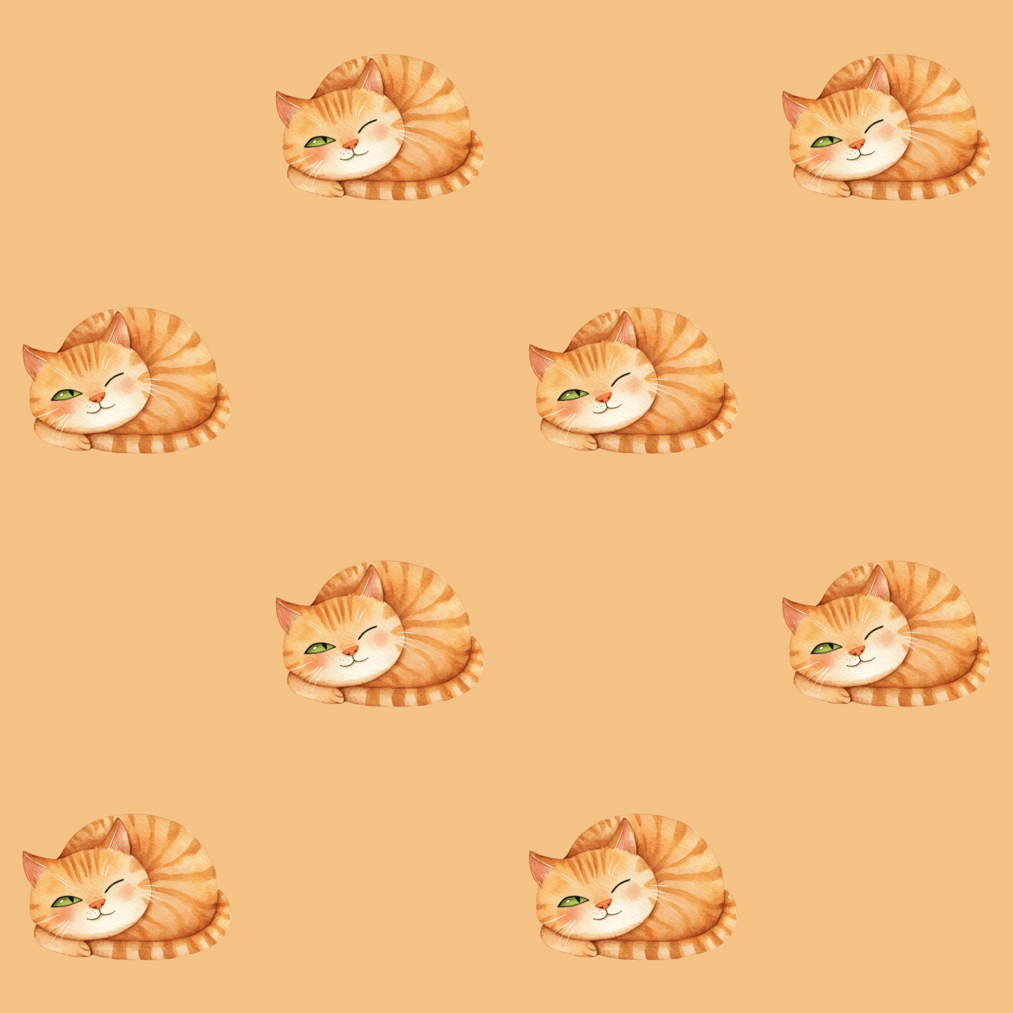 Sleepy Orange Cat Gift Wrap