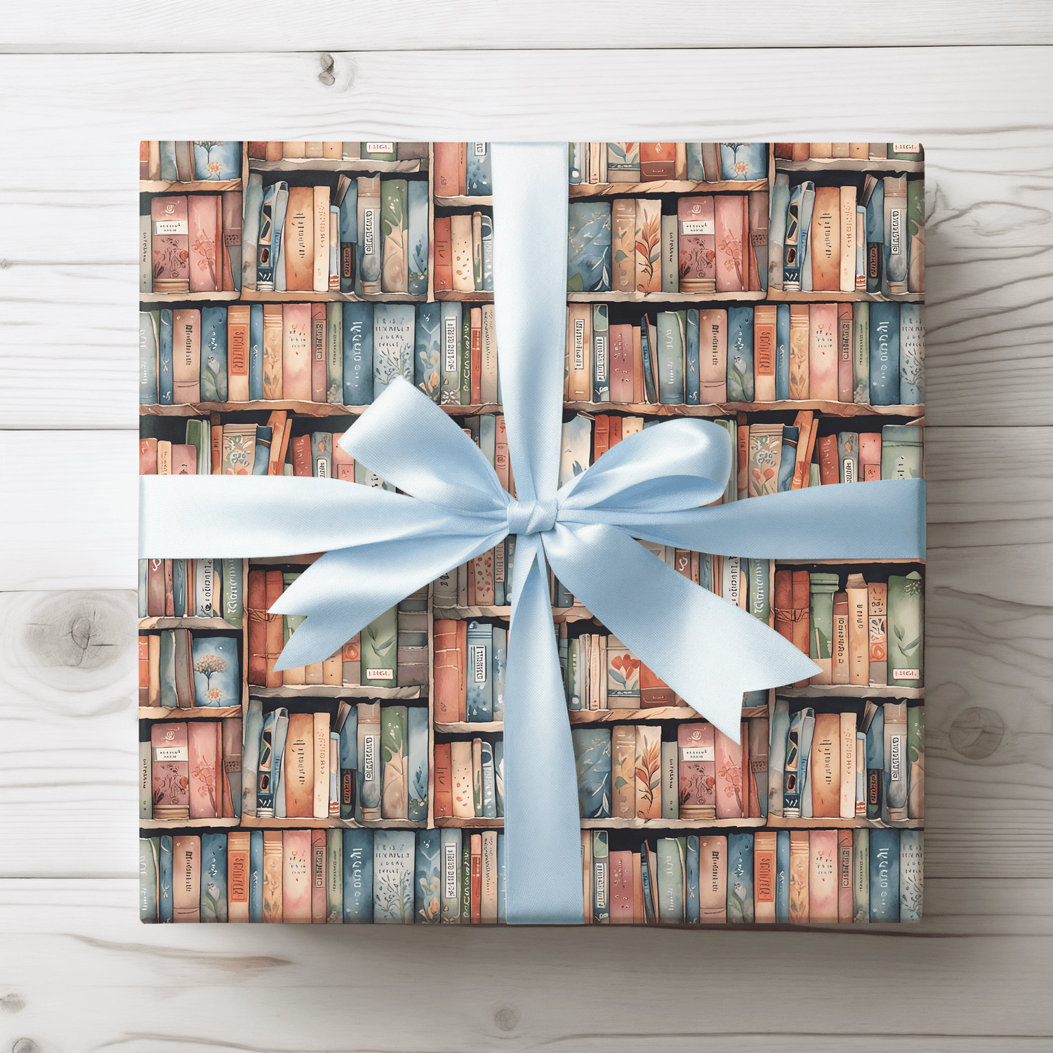 Shelf - Care – Whimsical Library Bookshelf Wrapping Paper
