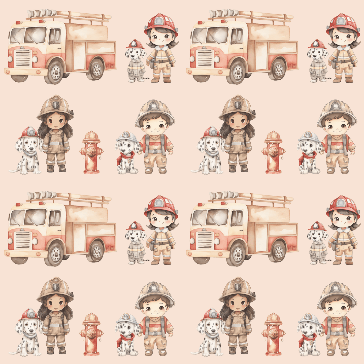 Orange Firefighter Wrapping Paper