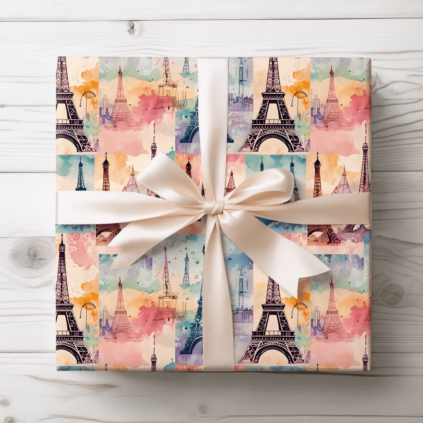 Vintage Paris Eiffel Tower Pastel Background