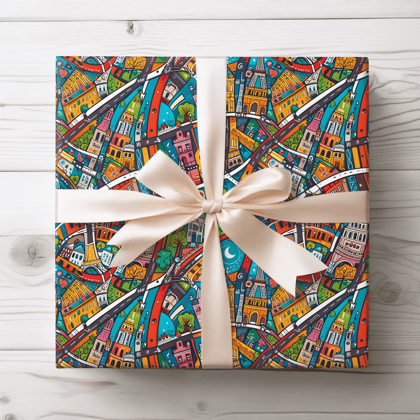 Colorful Paris Wrapping Paper - abstract