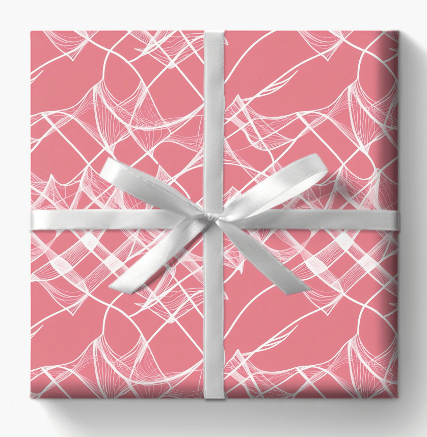 Dusty Pink and Whispy White Lines, Gift Wrap