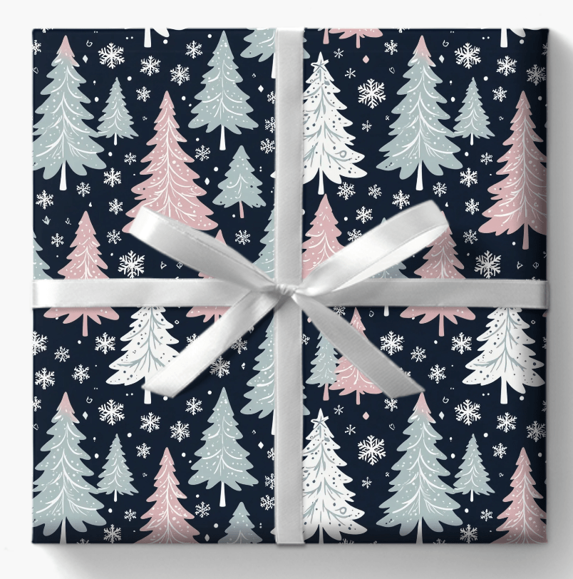 Pink, Blue & White Festive Wrapping Paper