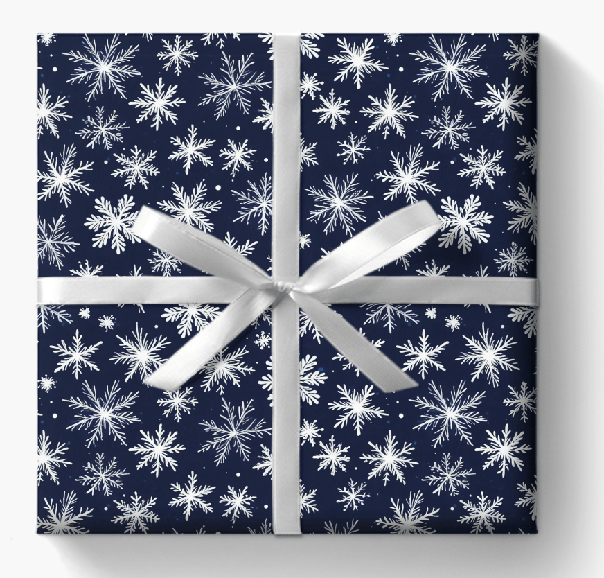 Let It Glow – Midnight Snowflake Wrapping Paper