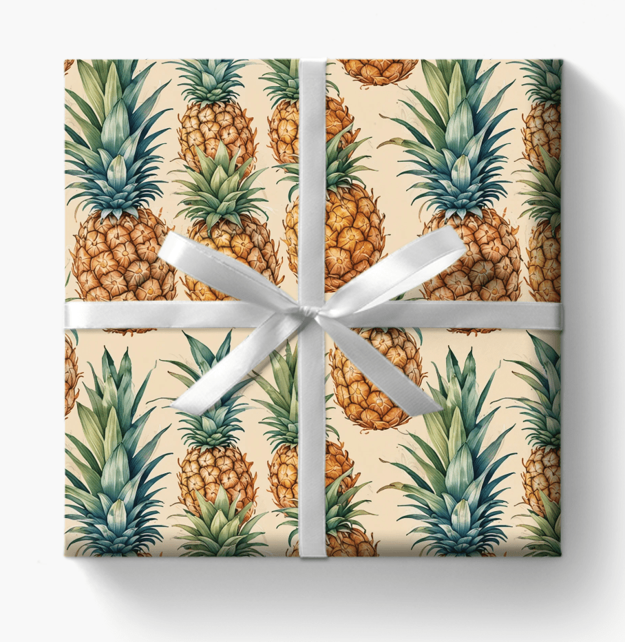 Nostalgic Pineapple Patterned Wrapping Paper