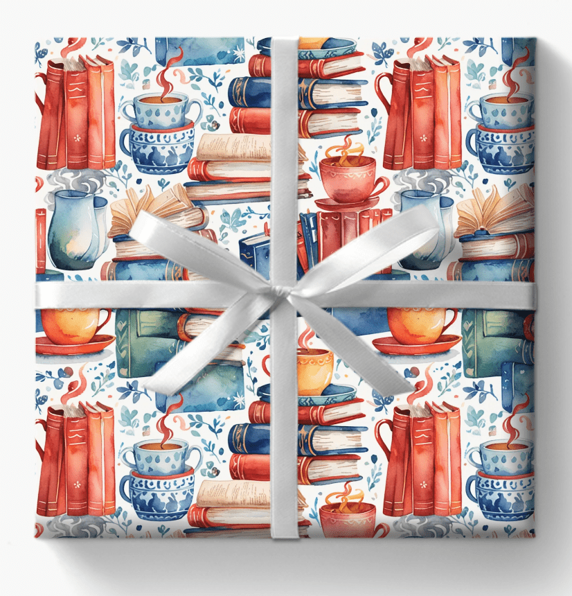 Book Lover Blue Wrapping Papers