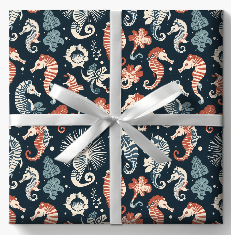 Underwater Vintage Seahorses Design