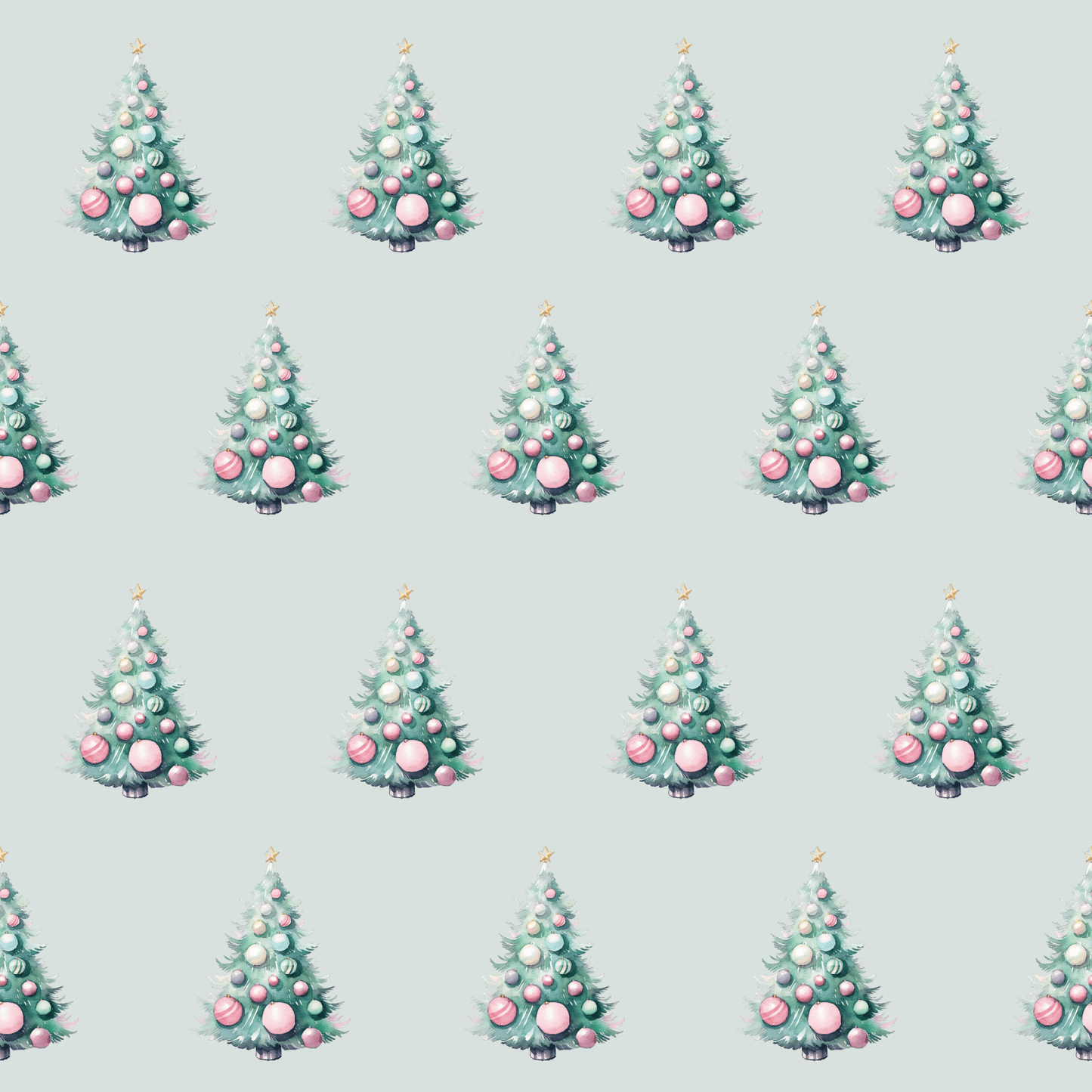 Pastel Pines – Dreamy Retro Christmas Tree Wrapping Paper