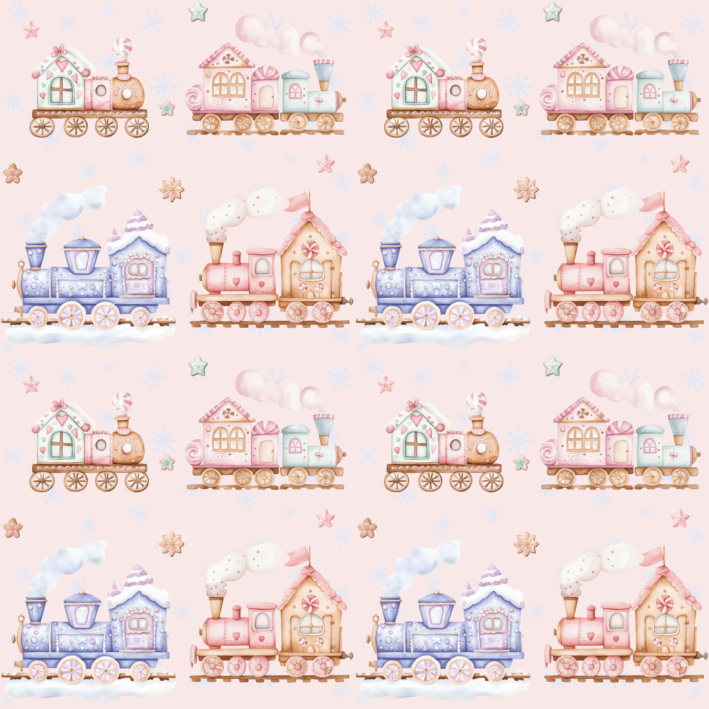 Candy Caboose Express – Gingerbread Train Wrapping Paper