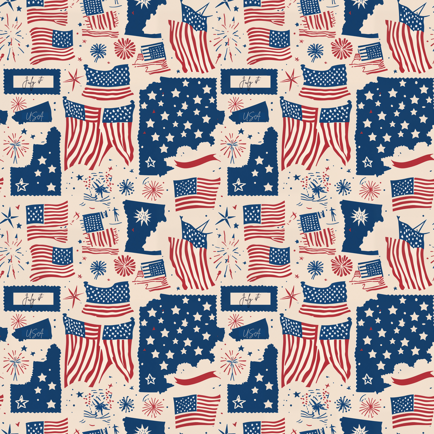 Patriotic Wrapping Paper for Celebrations