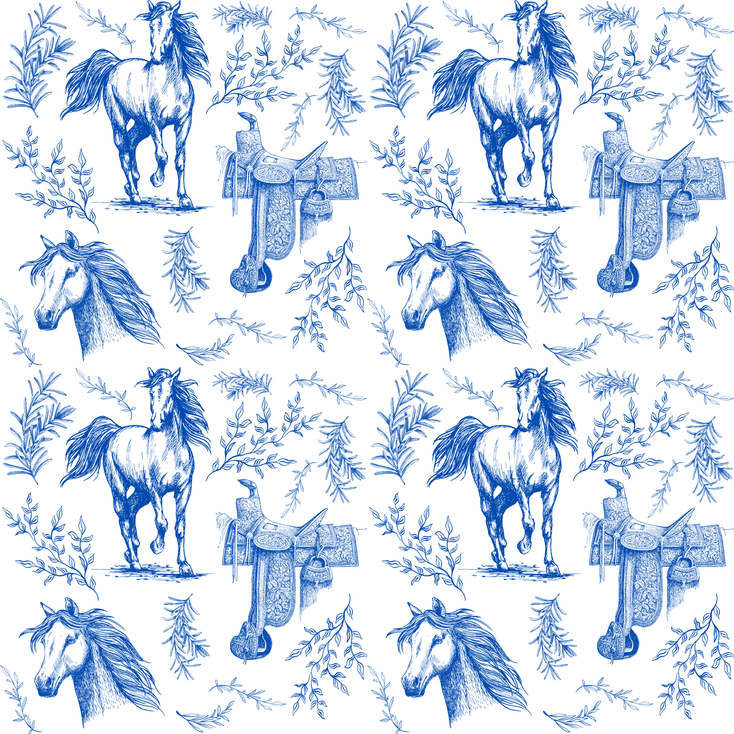 Elegant Horse Toile De Jouy Gift Wrap