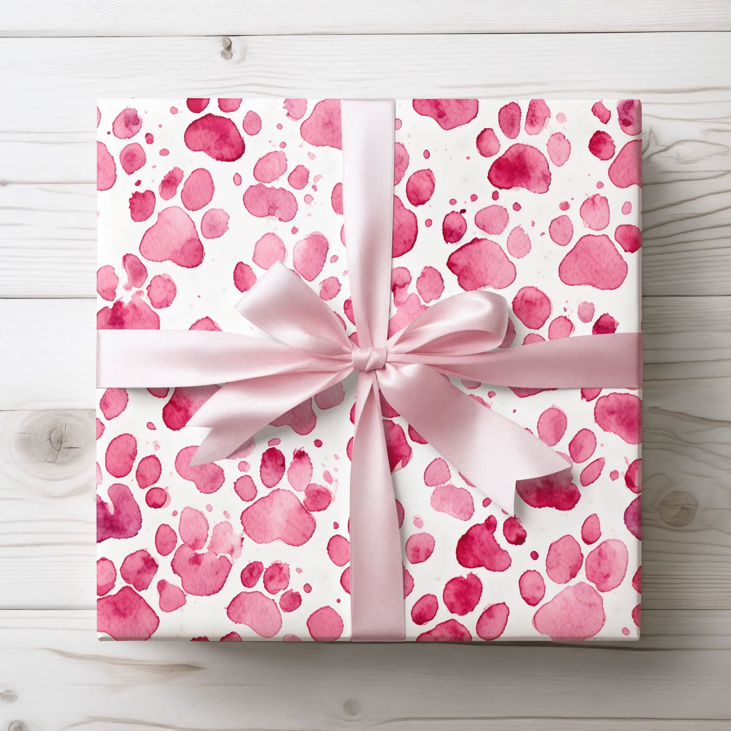 Pet Lover's Paradise Pink Paw Print Gift Wrap Collection