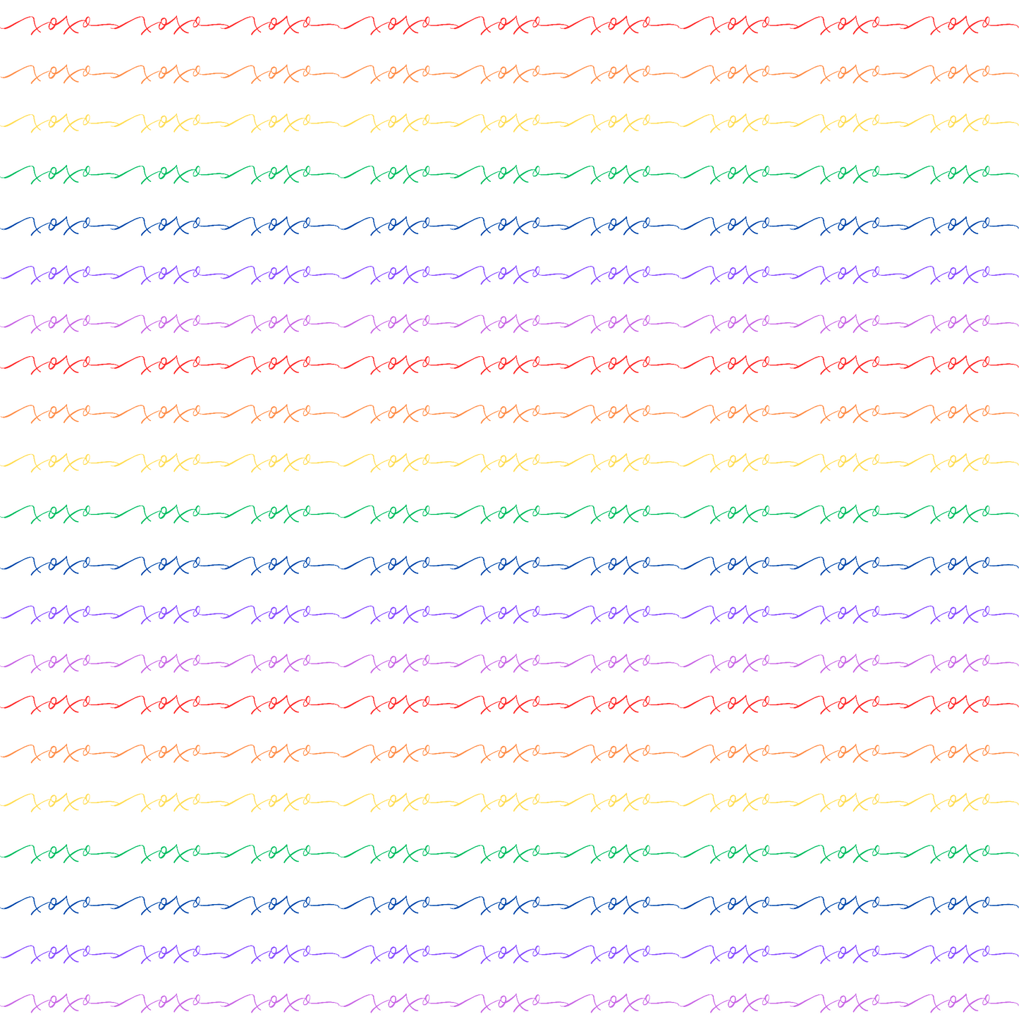 Wrapping Paper, XOXO Rainbow Design