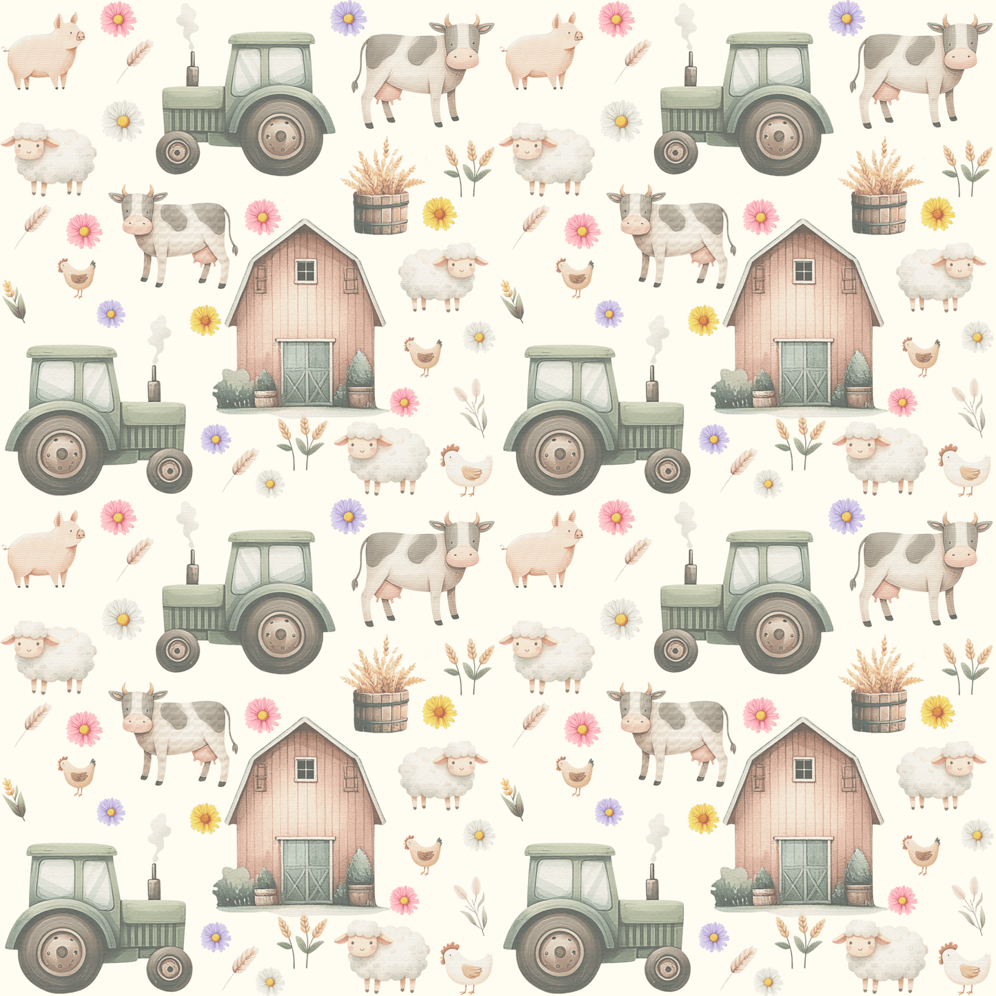Cute Barnyard Gift Wrap