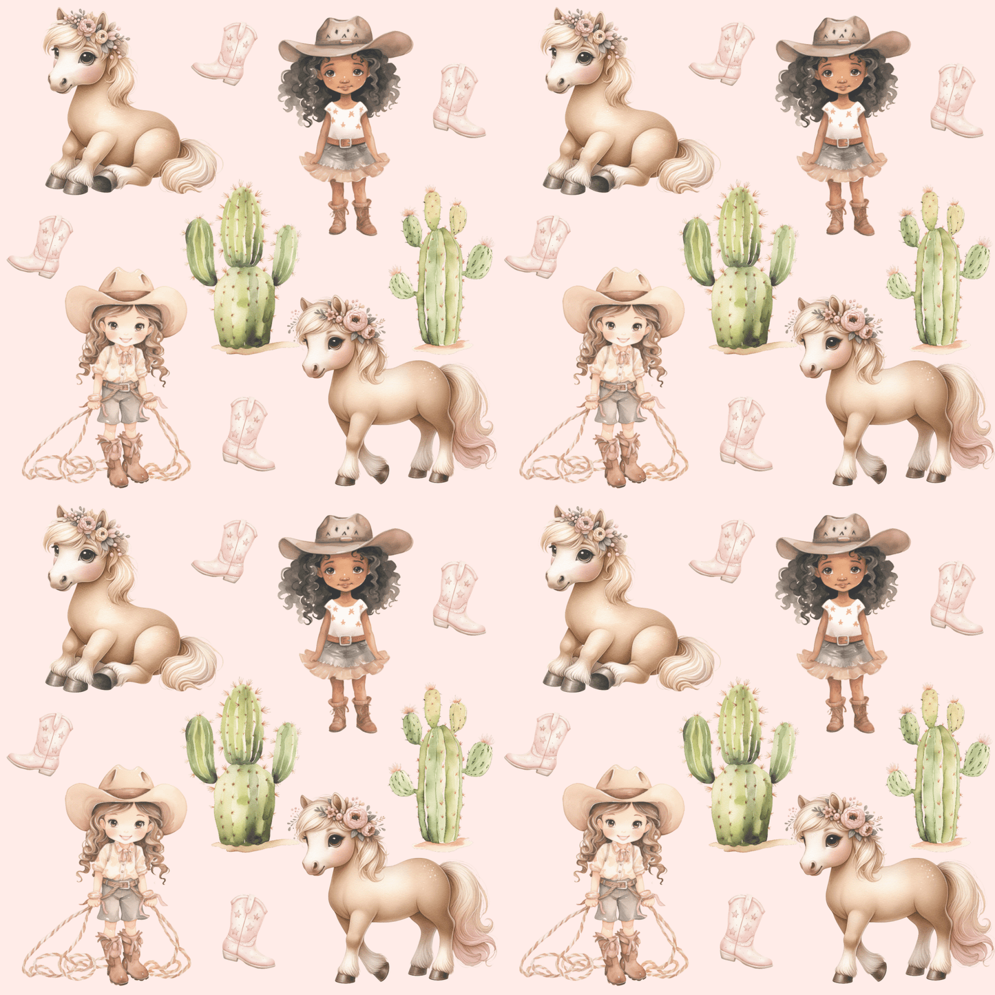 Pink Cowgirl Wrapping Paper