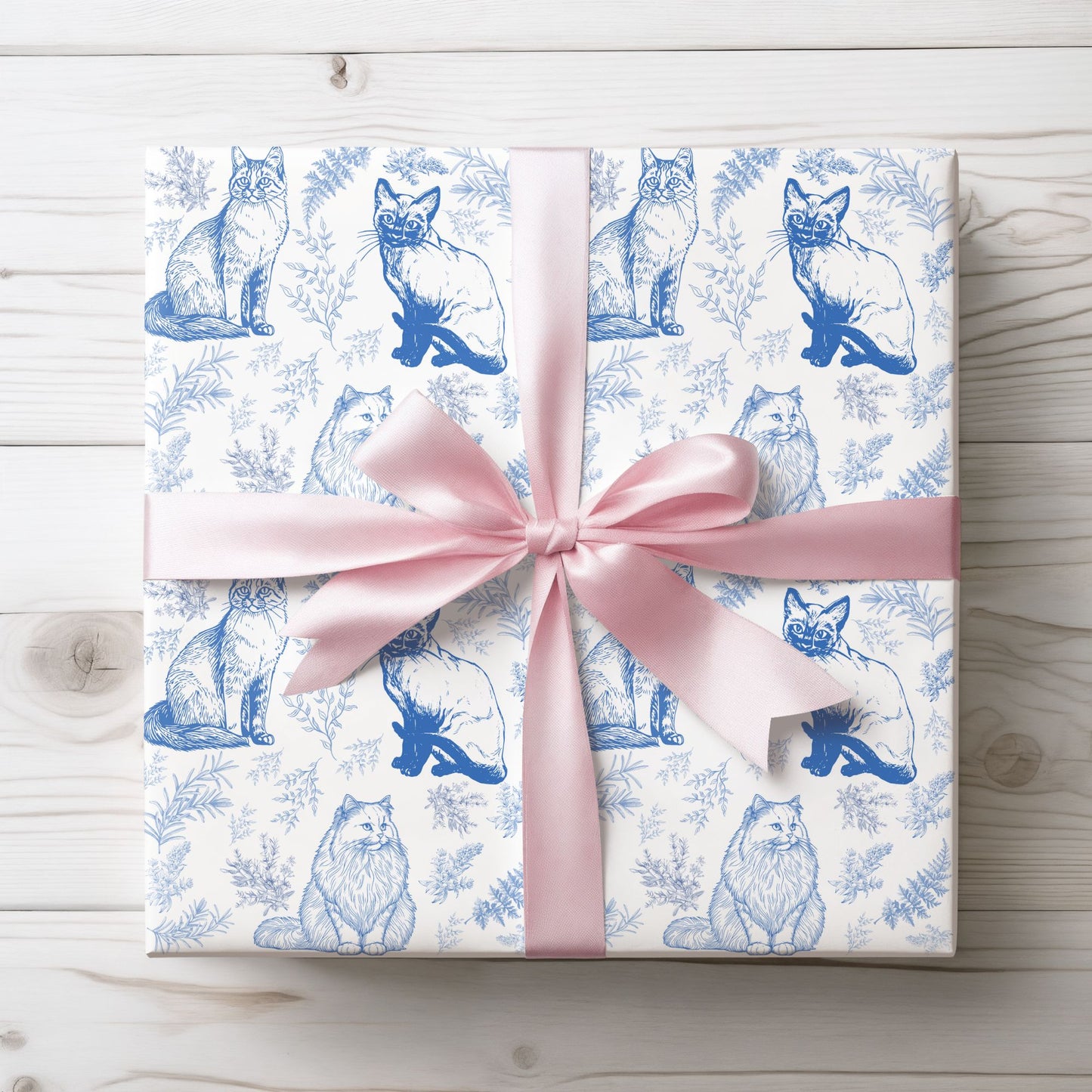 Cat Toile De Jouy Wrapping Paper