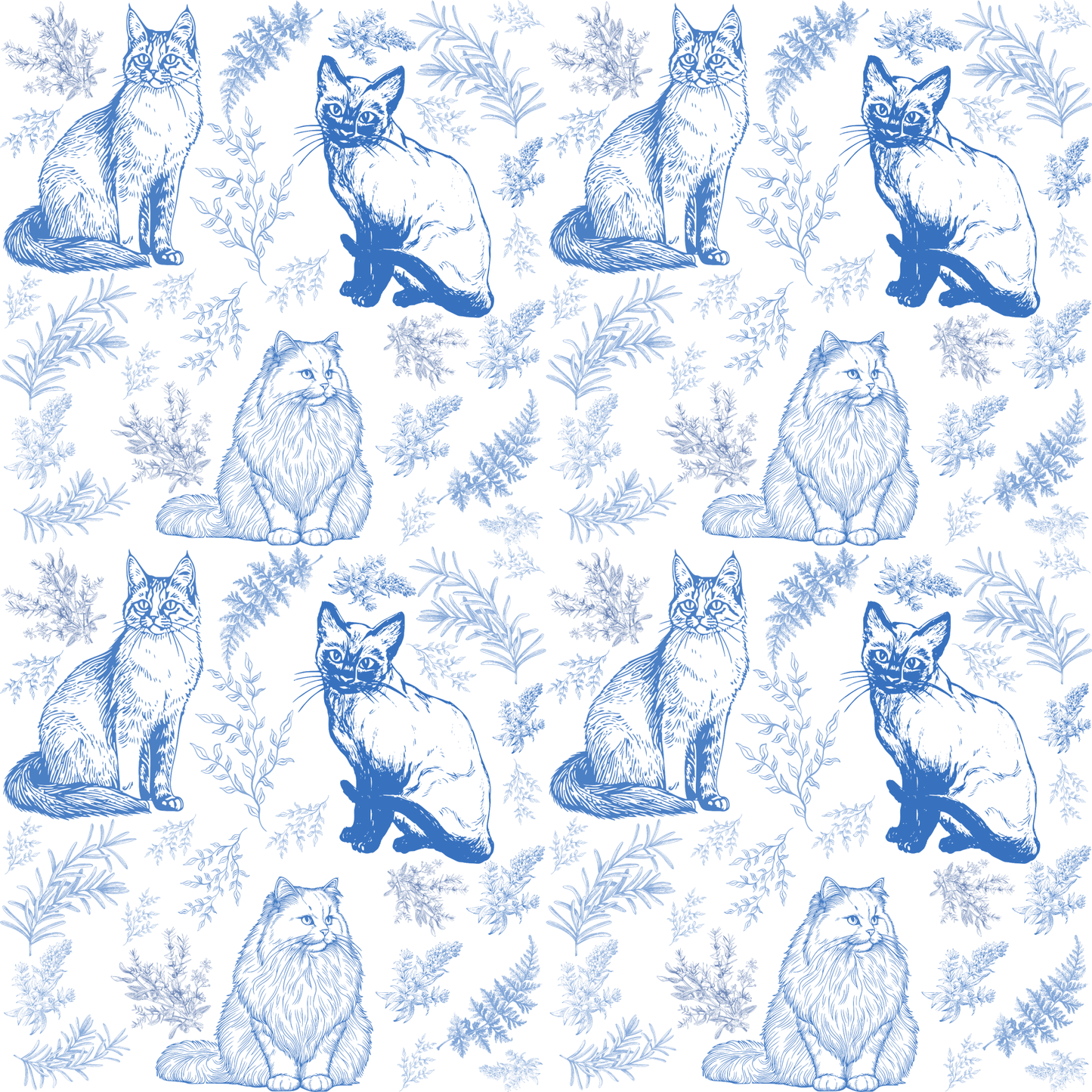 Cat Toile De Jouy Wrapping Paper