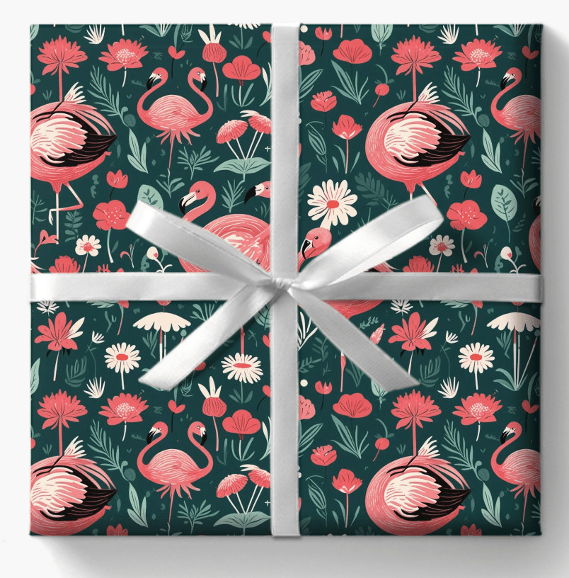 Abstract Alice in Wonderland Flamingo Gift Wrap