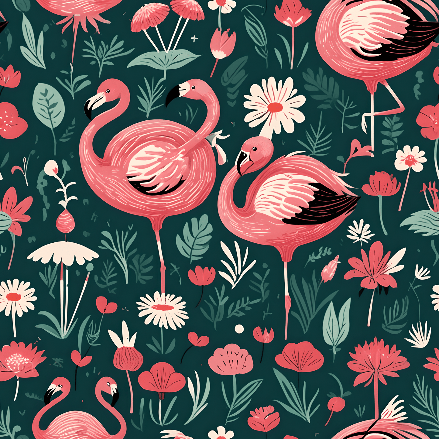 Abstract Alice in Wonderland Flamingo Gift Wrap