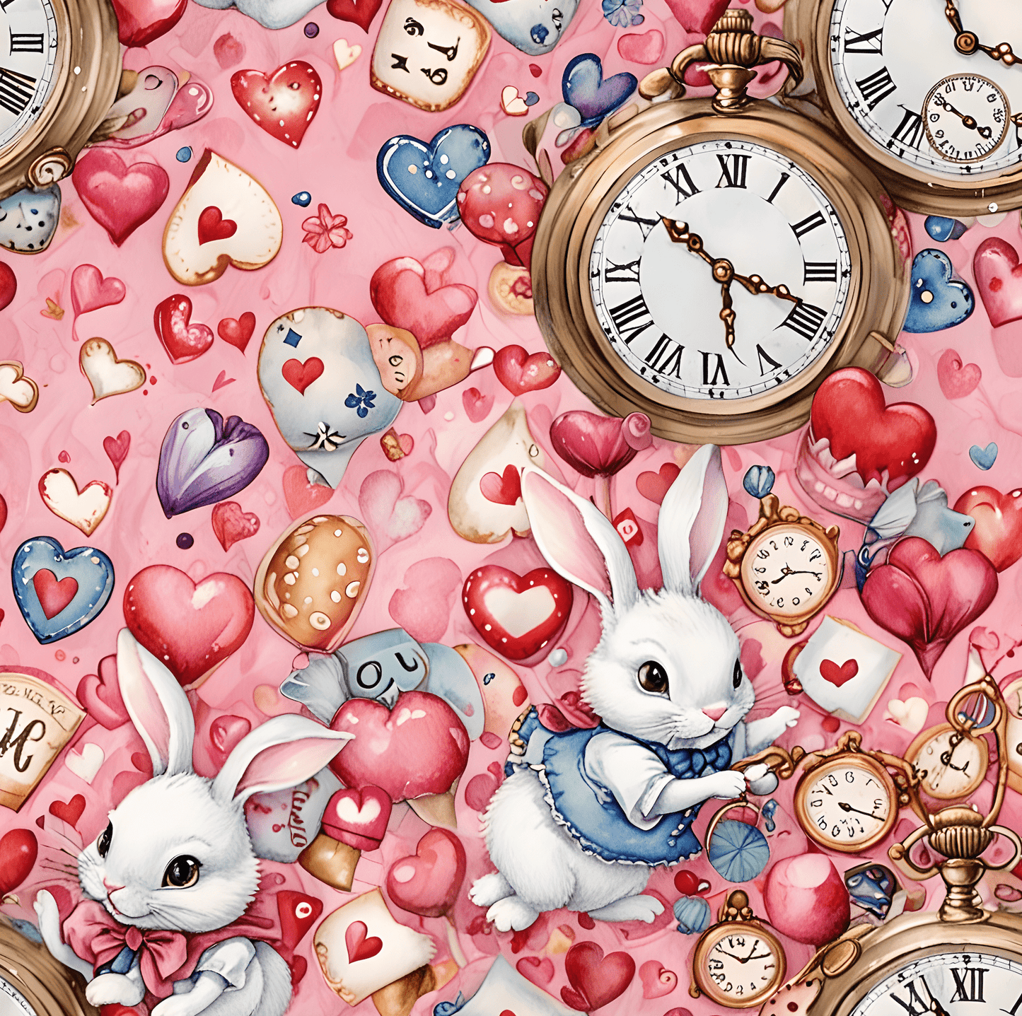 Enchanting Gift Wrap inspired by Alice in Wonderland - Pink Hues - Lokipawz