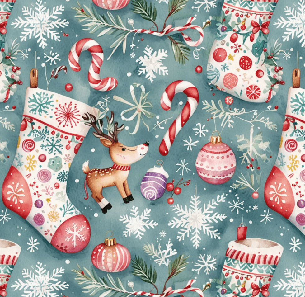 Stocking Situation – Sweet & Snuggly Christmas Wrapping Paper