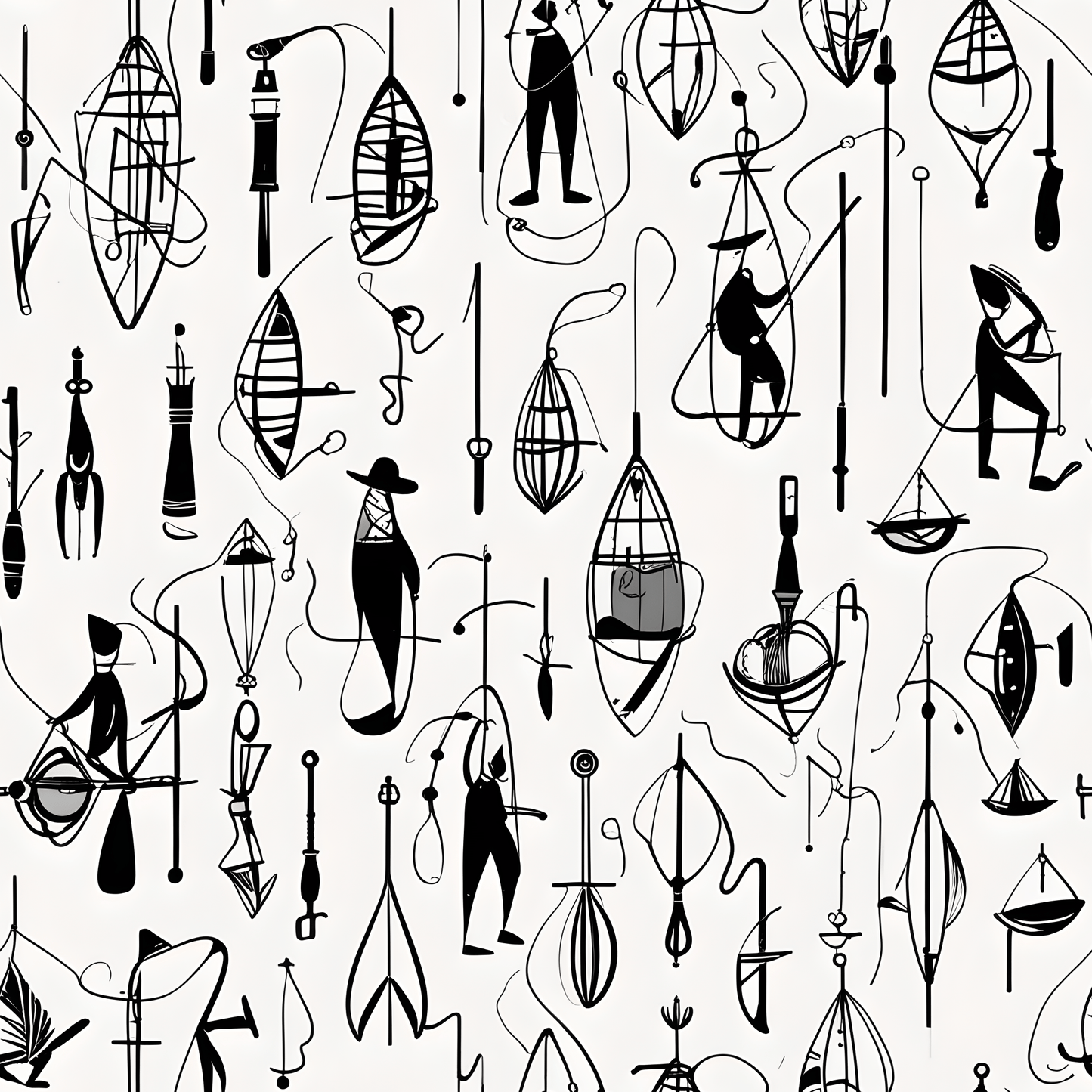 Abstract Fishing Artwork for Fisherman
