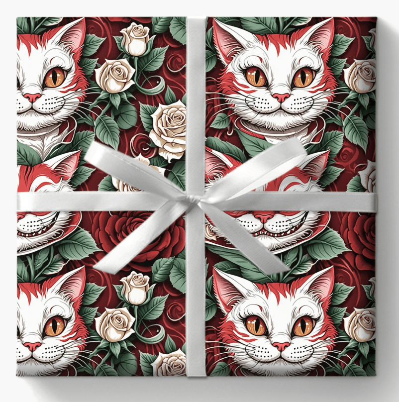 Cheshire Cat Wrapping Papers in red