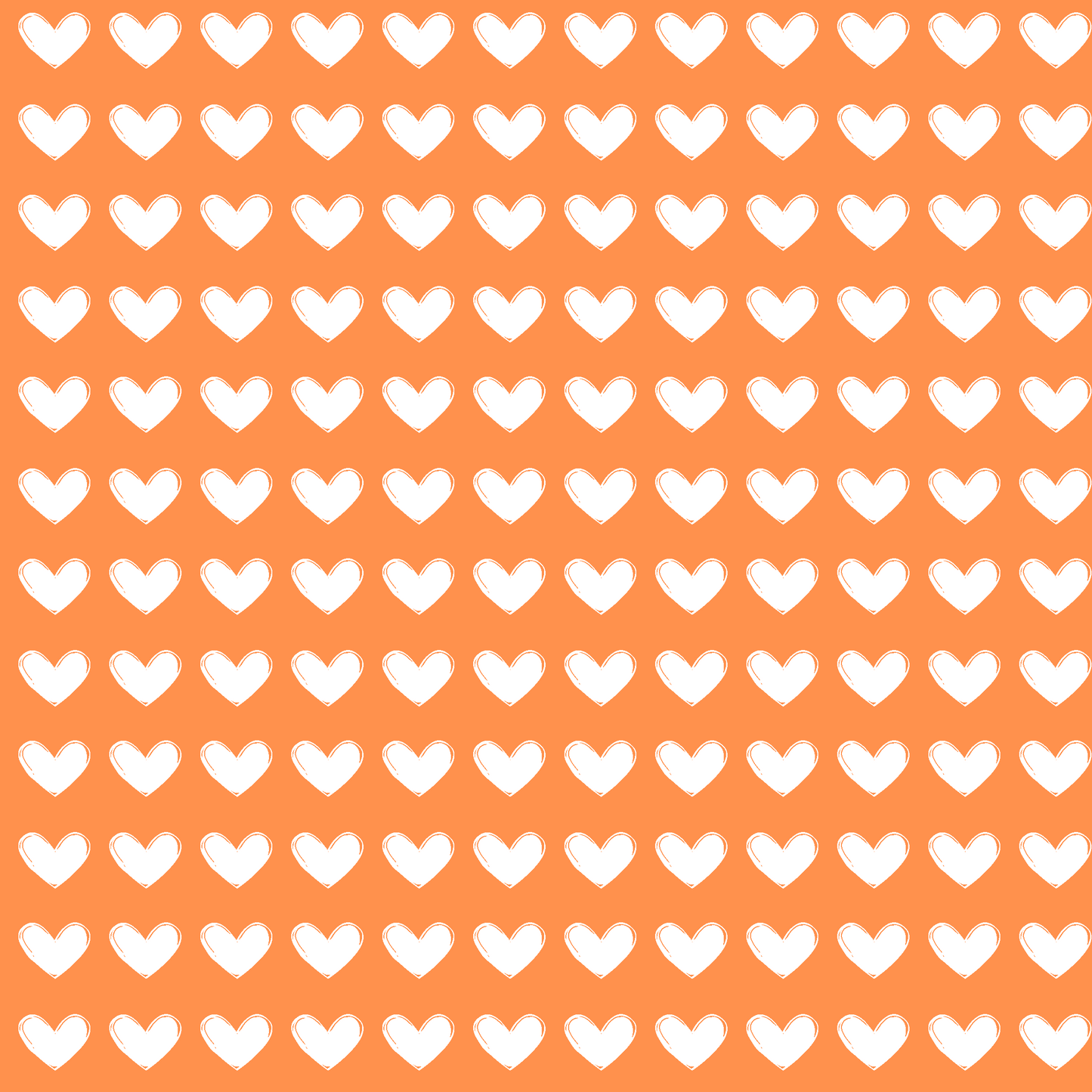 Orange Cheerful Heart Pattern Wrapping Paper