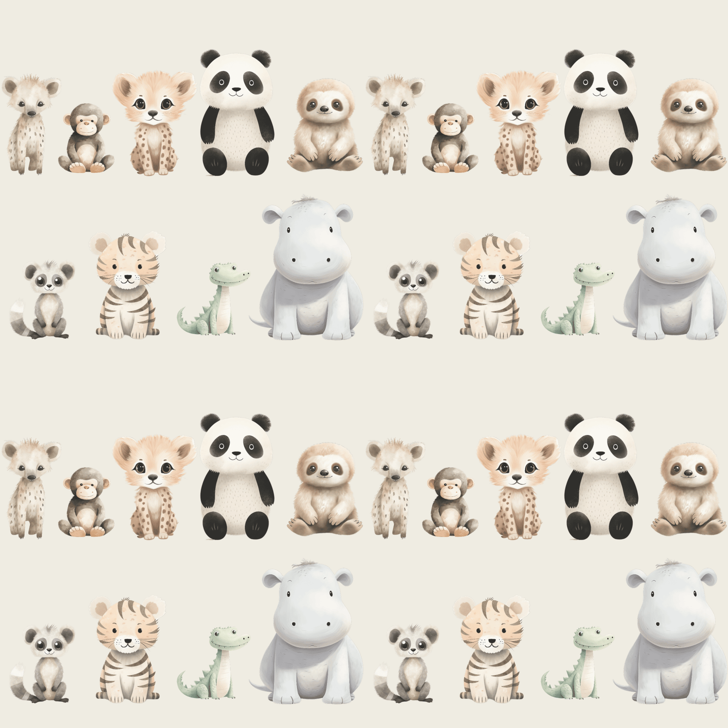 Cute Baby Jungle Animals Gift Wrap