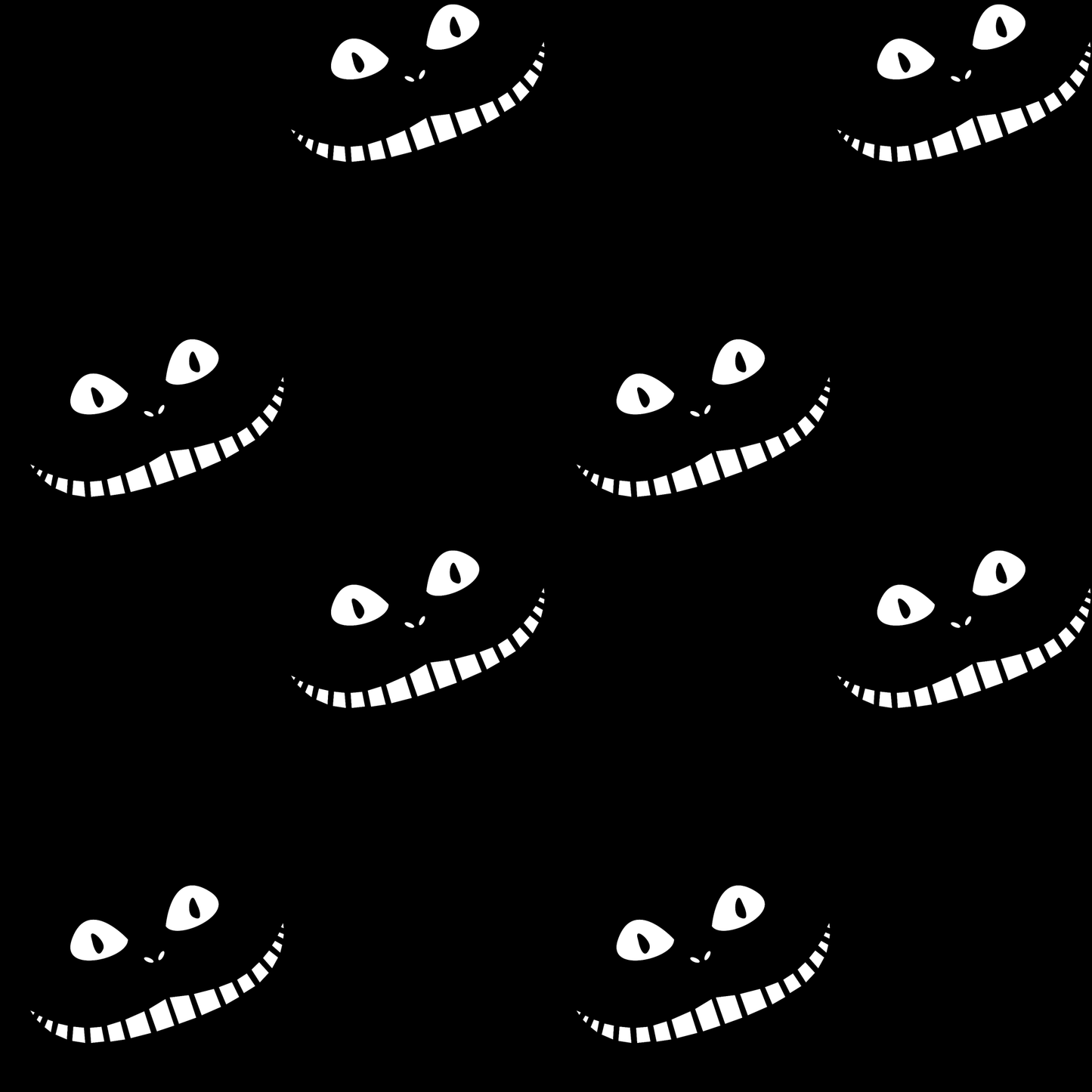 Cheshire Cat Eyes and Smile on Black Paper