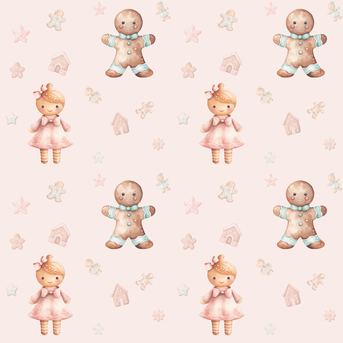 Sugar & Spice Parade – Gingerbread Girl and Boy Wrapping Paper