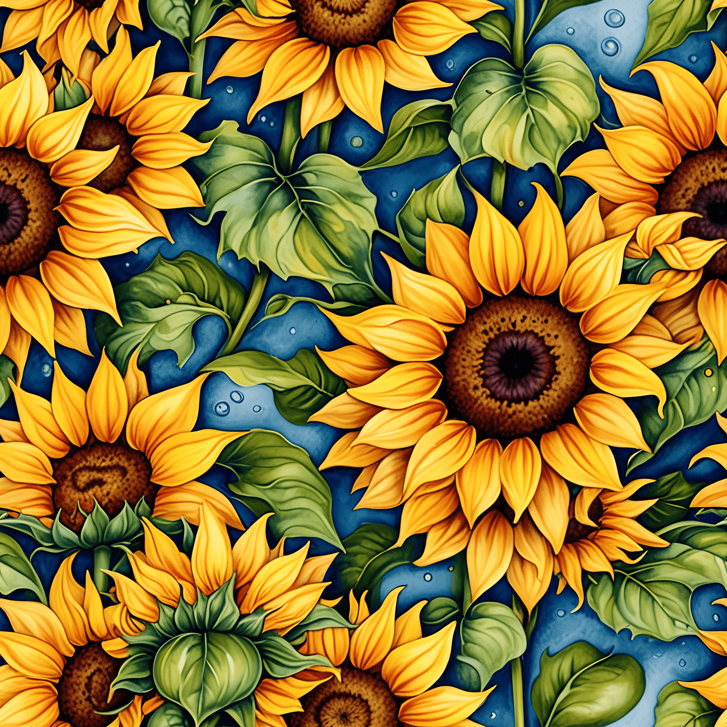 Vibrant Sunflower Patterned Wrapping Papers