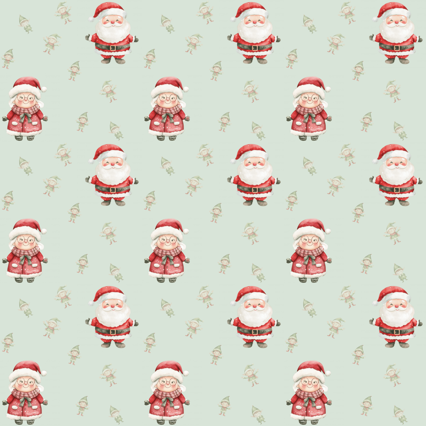 Mint to Be Merry – Santa & Mrs. Claus Wrapping Paper