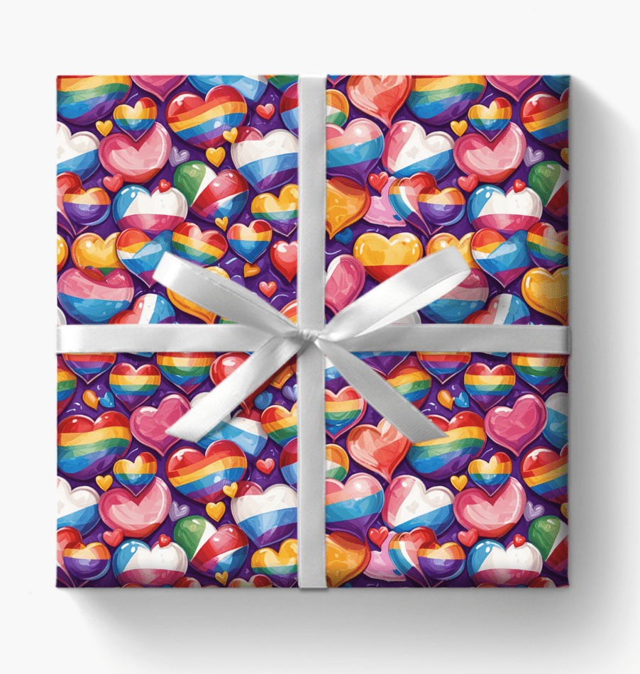 Colorful LGBTQ Heart Wrapping Paper