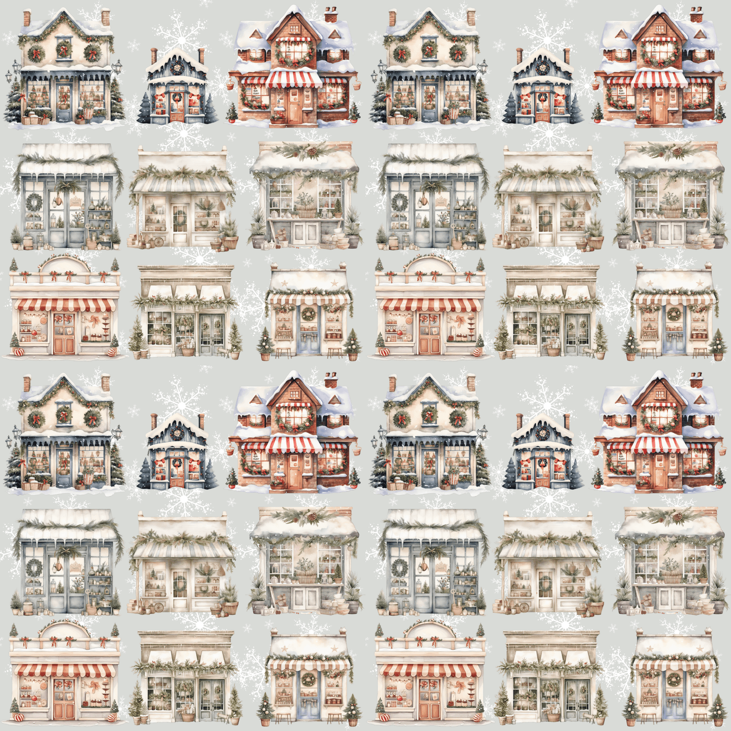 Holiday High Street – Quaint Christmas Village Shop Wrapping Paper