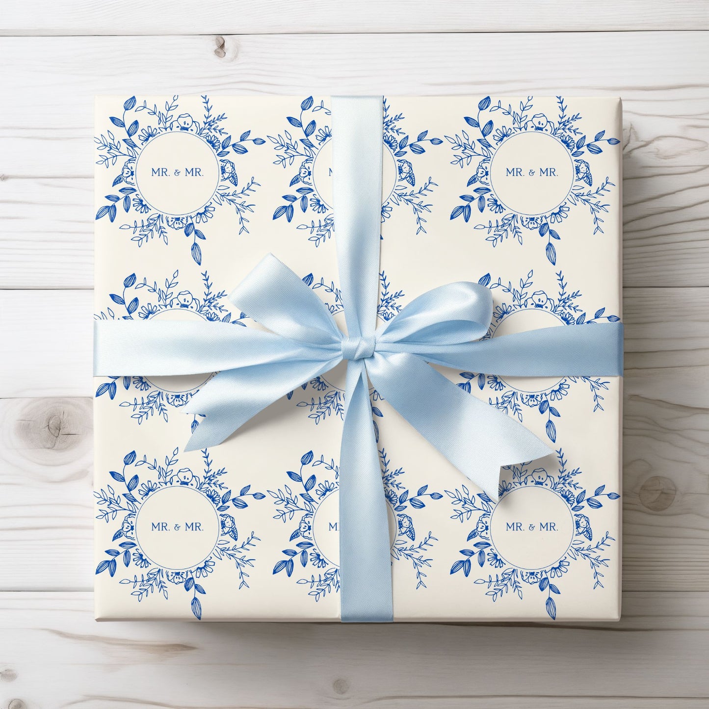 Mr. & Mr. Blue Gift Wrapping Paper