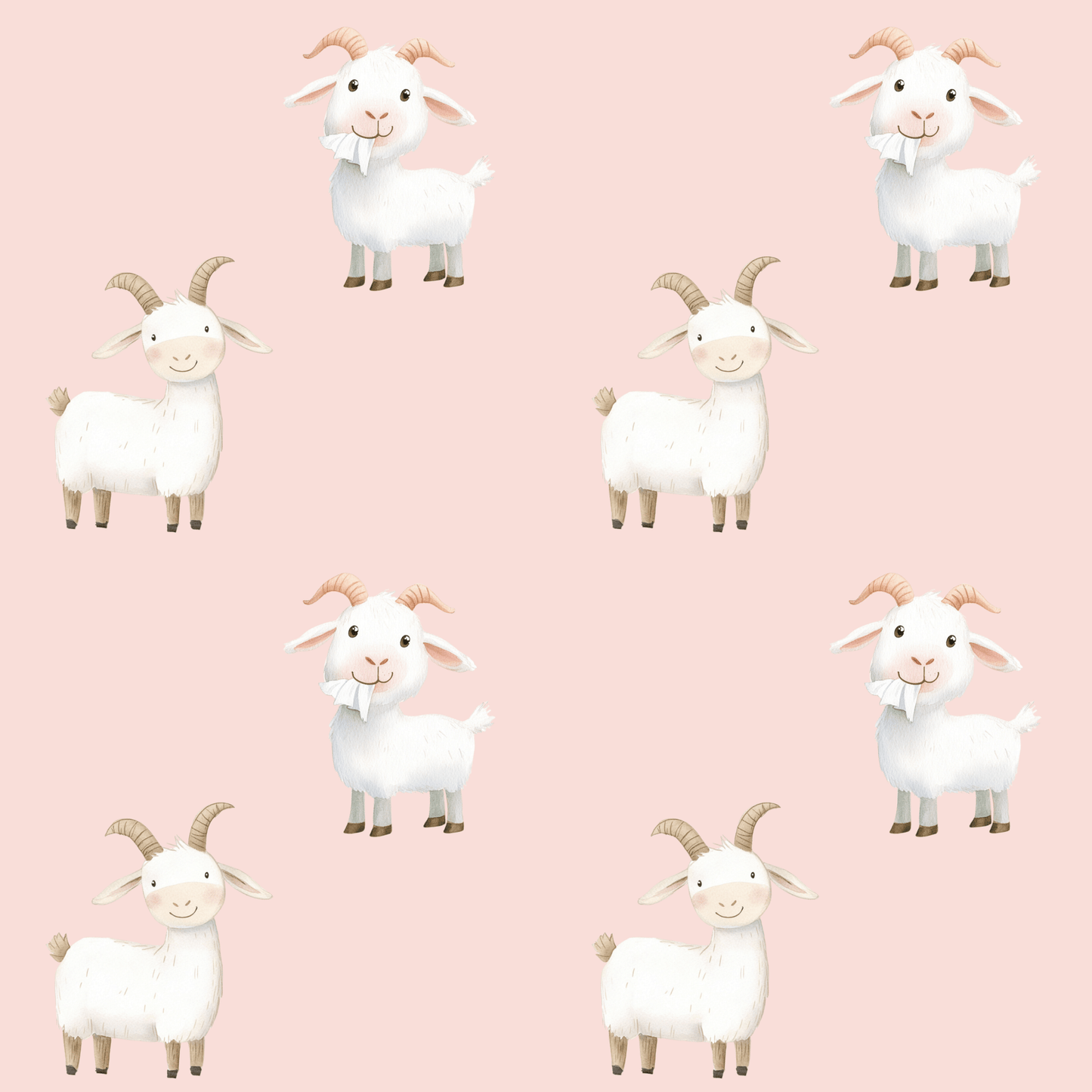 Pink Cute Goat Wrapping Paper