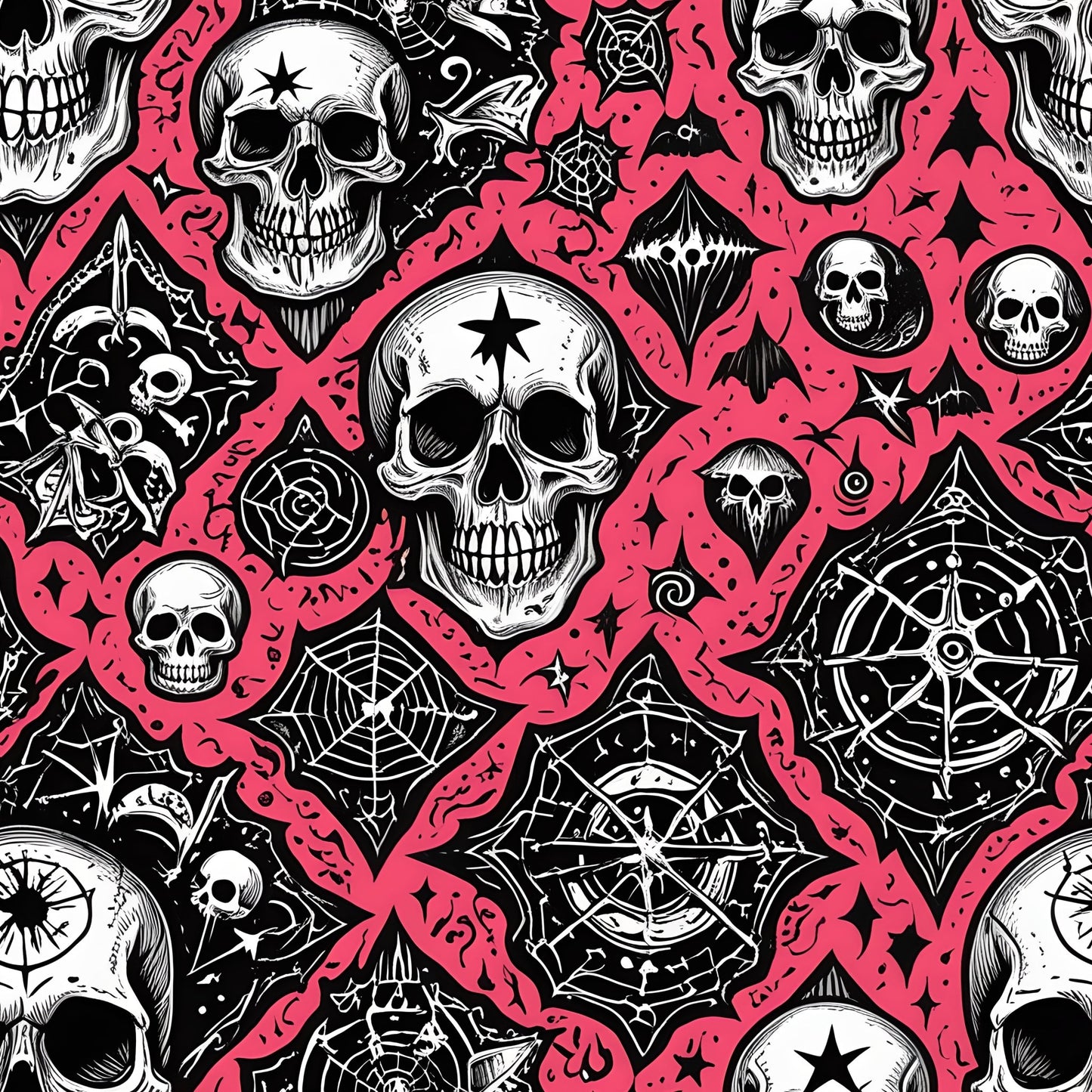 Pink Gothic Skull Wrapping Paper